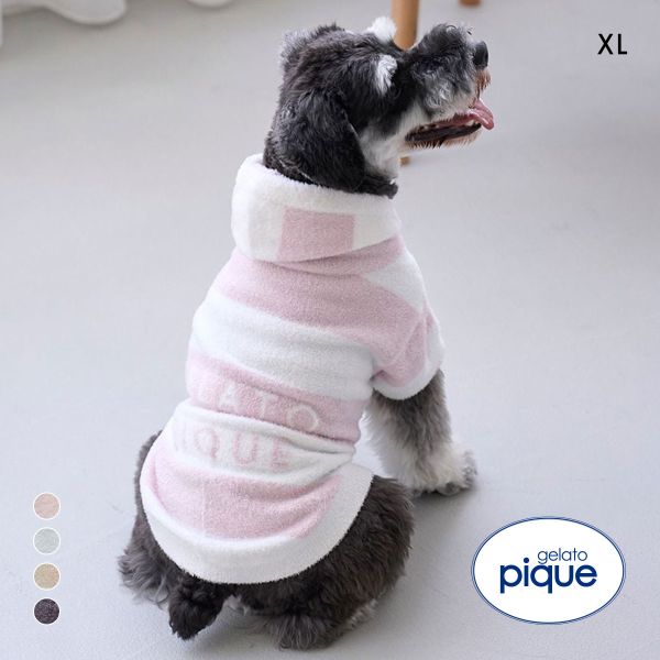 ジェラートピケ CAT&DOG スムーズィーXLサイズ2ボーダーフーディー ジェラピケ gelato pique XL 全4色