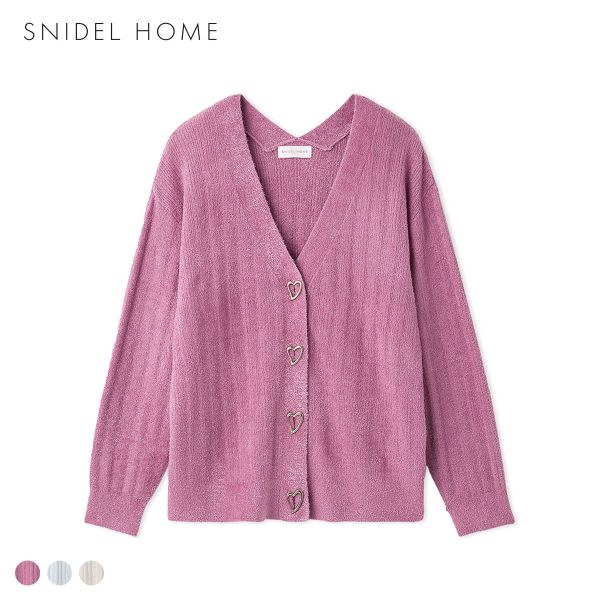 スナイデルホーム WarmMisty 吸湿発熱 ハートボタンカーディガン ルームウェア パジャマ SNIDEL HOME レディース 全3色