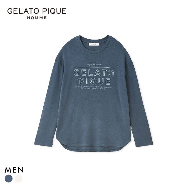 ジェラートピケ オム メンズ 吸湿発熱レーヨンロンT ジェラピケ パジャマ ルームウェア gelato pique HOMME 全2色 M-L