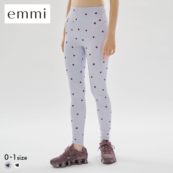 エミ HEART ハートパターンレギンス UVカット 接触冷感 emmi レディース 全2色 0-1