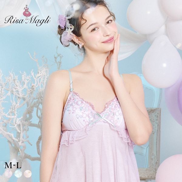 リサマリ アンチェ カップ付き キャミソール ミニスリップ ランジェリー Risa Magli レディース 全3色 M-L