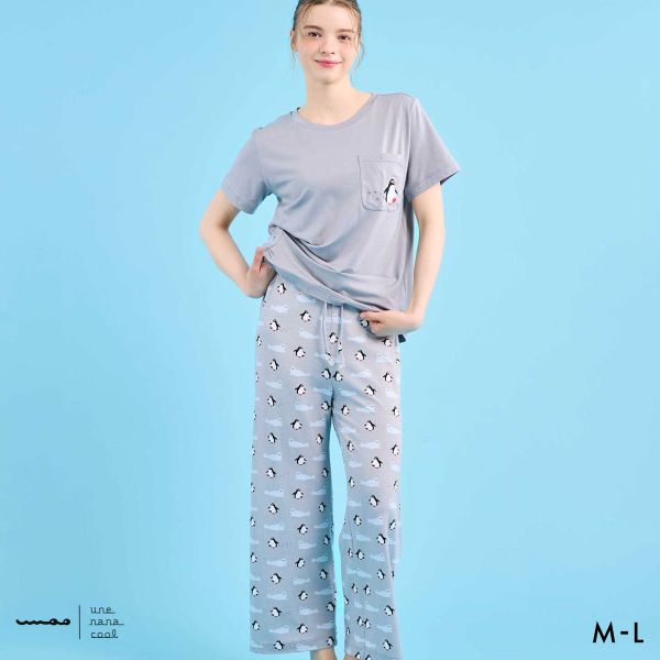ウンナナクール umao × une nana cool かぶり半袖 パジャマ ルームウェア 上下セット レディース une nana cool 全2色 M-L|SHIROHATO(白鳩)