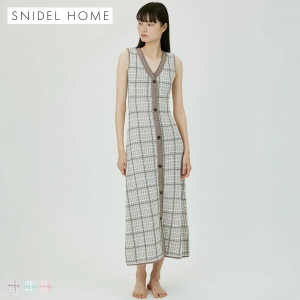 20％OFF スナイデルホーム ラメツイードワンピース カップイン パッド付き パジャマ ルームウェア SNIDEL HOME レディース 全3色｜SHIROHATO（白鳩）