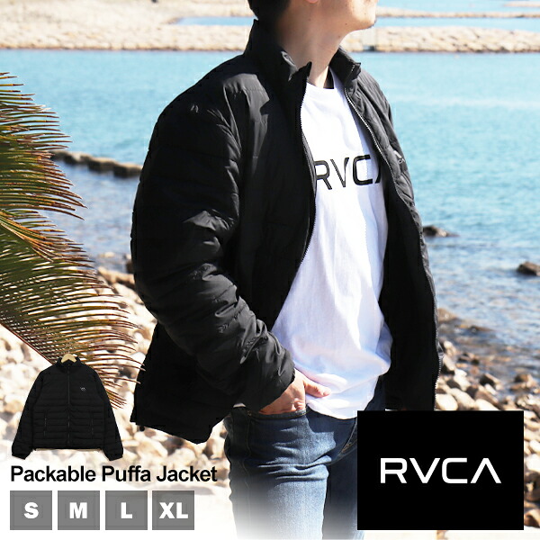 ルーカ RVCA ジャケット メンズ アウター ジャンパー 上着 黒 ブラック ロゴ カジュアル ストリート サーフ スケーター ブランド|シロクロ【白黒Tシャツ専門】