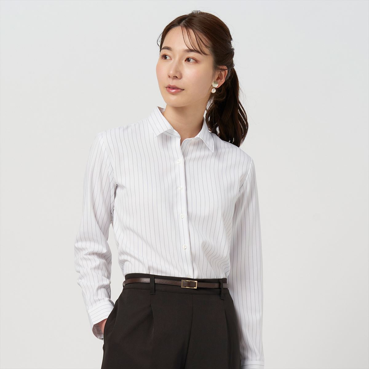 【公式】東京シャツ 【COFREX】  スタンドタック 長袖 レディースデザインシャツ デザイン】 COFREX ひねりピンタック 七分袖 レディースシャツ(S