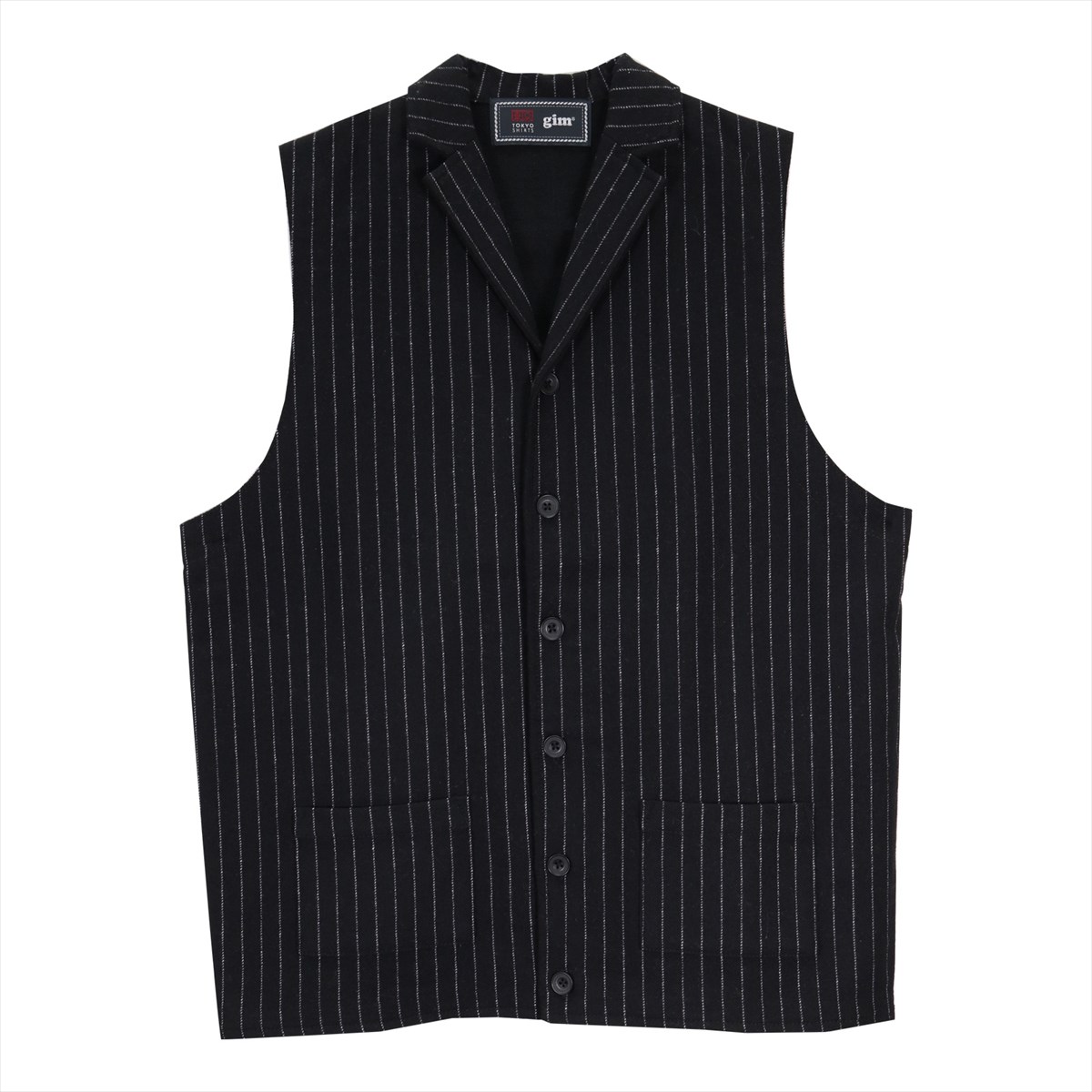 【32%OFF】【SALE】【公式】東京シャツ 前身布帛ラペルニットジレ チョークストライプ メンズ