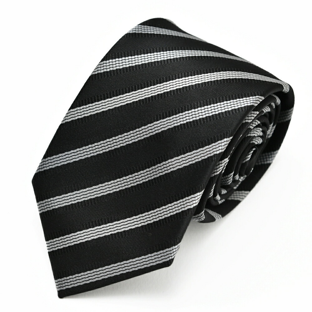 楽天市場】ネクタイ 黒 ストライプ グレー ブラック おしゃれ メンズ