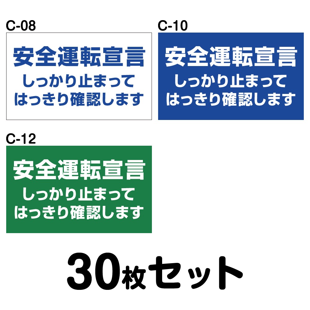 送料無料 マグネット変更ok 人気サイズ 安全運転ステッカー 普通車用 30枚セット W300mm H180mm C 08 C 10 C 12 Painfreepainrelief Com