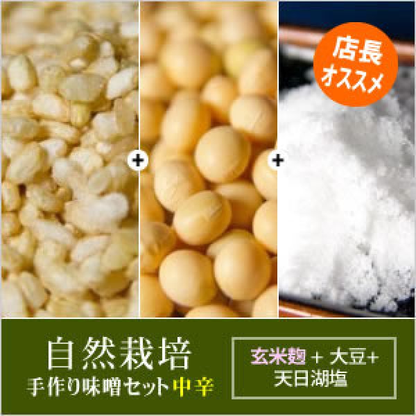 玄米麹タイプ・自然栽培 手作り味噌セット(中辛) 玄米麹（約6kg）容器なし ※キャンセル不可