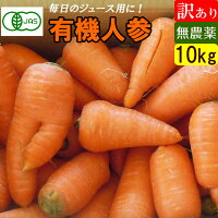 有機JAS認定 無農薬 人参 <br>わけあり ニンジン 約10kg ジュース用 規格外 傷あり <br>SSサイズ（約10cm位）場合あり 送料無料 ゲルソン療法にも！ <br>