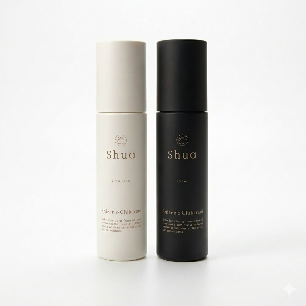 【送料無料】shua シュア スキンローション ＆ スキンミルク セット 化粧水 乳液 150ml 保湿 エイジングケア プレミアム 潤い 酒粕 さけかす 純米大吟醸 山田錦 発酵 自然由来 乾燥肌 敏感肌 スキンケア ライン使い ギフト 無添加｜しぜんをちからに支店