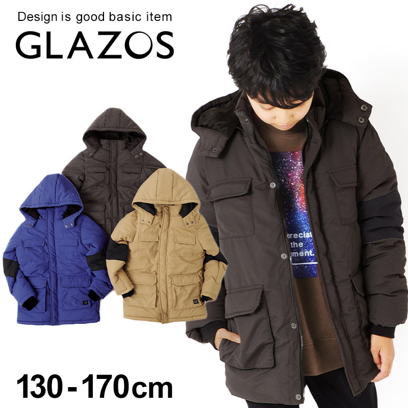 楽天市場 セール Glazos タスラン 立体ポケット中綿ジャケット 子供服 男の子 カジュアル アメカジ キッズ ジュニア アウター 冬アウター おしゃれ かっこいい アウトドア 130cm 140cm 150cm 160cm 170cm グラソス 秋 冬 子供服のs H 楽天市場店