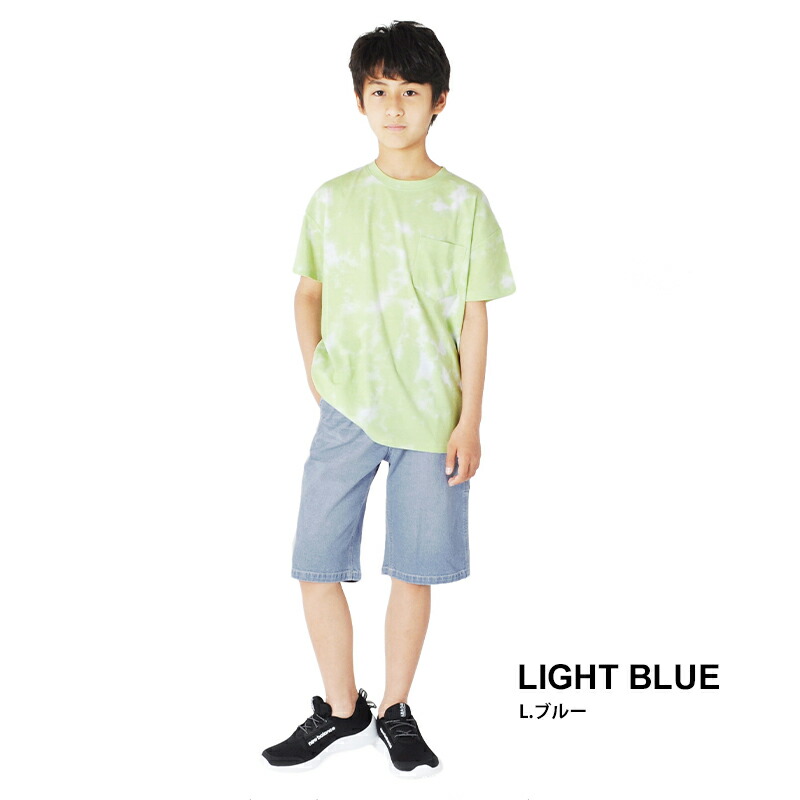 楽天市場 セール Glazos 接触冷感デニム ペインターハーフパンツ 子供服 男の子 カジュアル アメカジ キッズ ジュニア 短パン 半ズボン 伸縮 おしゃれ かっこいい 130cm 140cm 150cm 160cm 170cm グラソス 夏 子供服のs H 楽天市場店