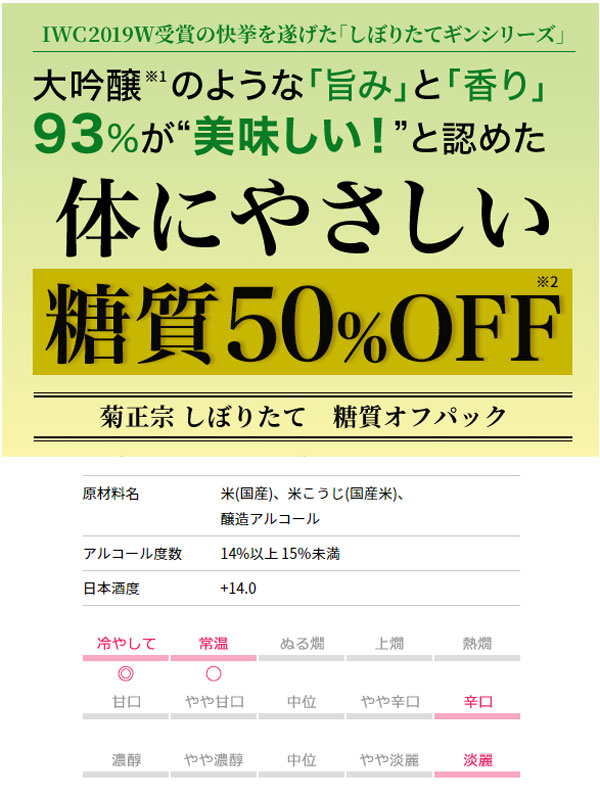 まとめ買い】 菊正宗 しぼりたて 糖質オフパック 1.8L×6本 日本酒 清酒 1800ml 1ケース qdtek.vn