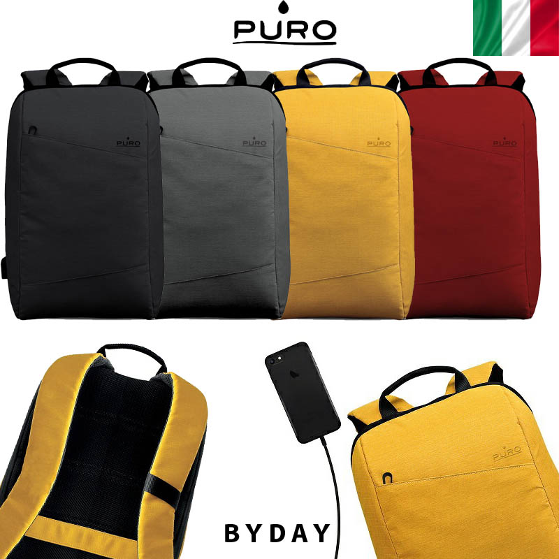 うしろ側容器に並べる 背嚢 ブランド名 定め事品 イタリア共和国 PURO S.p.a 黒いこと 薄墨色 黄色 赤いこと