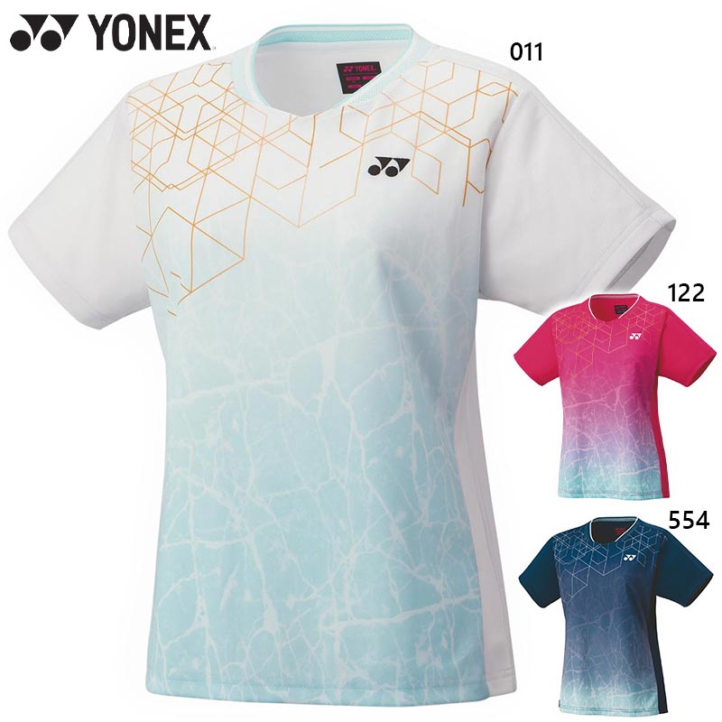 YONEX - ヨネックス　ユニフォーム　波模様　白 YONEX ヨネックス メンズ レディース ユニゲームシャツ