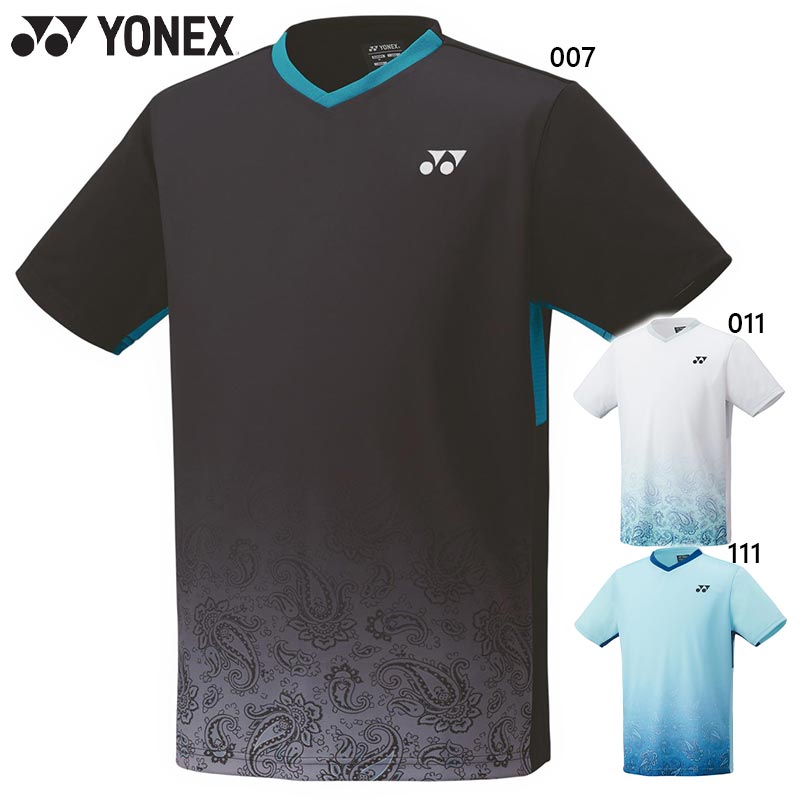 YONEX バドミントンシャツ 半袖 ブラック/ブルー 41 YONEX バトミントン テニス ウェア ヨネックス 半袖 シャツ