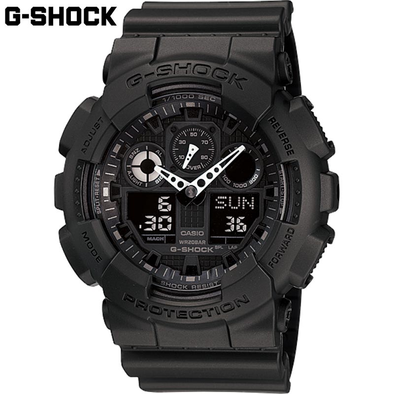 国内正規品 カシオ メンズ G-SHOCK Gショック 時計 ウォッチ 腕時計 衝撃に強い 20気圧防水 軽量 スポーツ カジュアル 送料無料 CASIO GA-100
