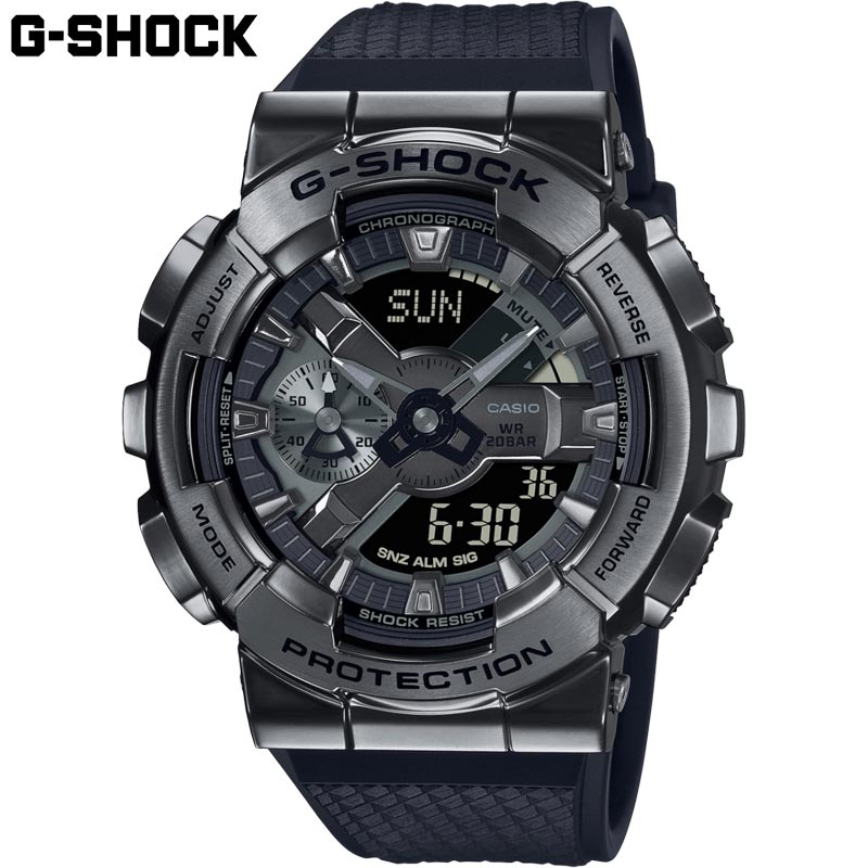 国内正規品 カシオ メンズ G-SHOCK Gショック 時計 ウォッチ 腕時計 衝撃に強い 20気圧防水 暗所で見やすい カジュアル 送料無料 CASIO GM-110BB｜子供靴専門店シューアイキッズ