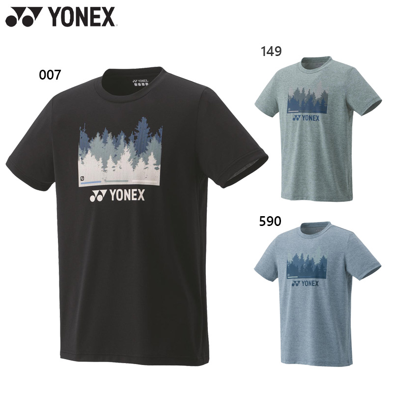 ヨネックス メンズ レディース ユニドライTシャツ(フィットスタイル) バドミントン ウェア 競技 テニス 半袖 ブラック 黒 ブルー 青 カーキ 送料無料 YONEX 16804