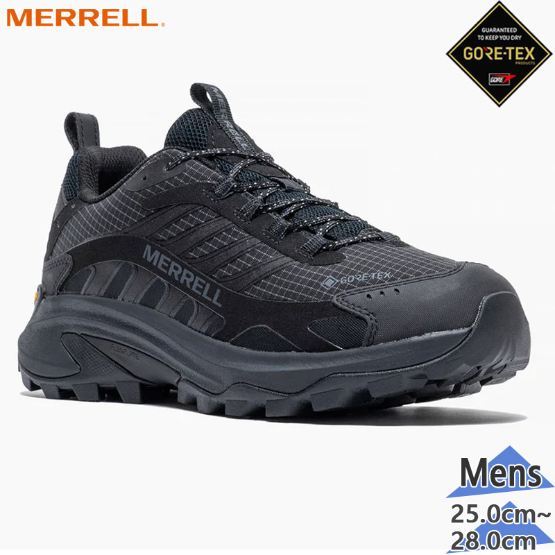 メレル メンズ MOAB SPEED 2 GORE-TEX モアブスピード ゴアテックス スニーカー 靴 シューズ トレイル 防水 M037513 ブラック 黒 送料無料 MERRELL M037513