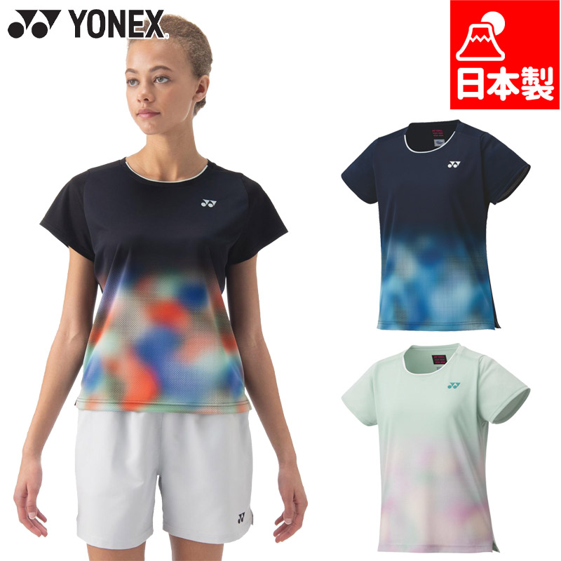 ヨネックス レディース ウィメンズゲームシャツ バドミントン ウェア 競技 テニス 半袖 Tシャツ UVカット 吸汗速乾 ブラック 黒 ネイビー 送料無料 YONEX 20890
