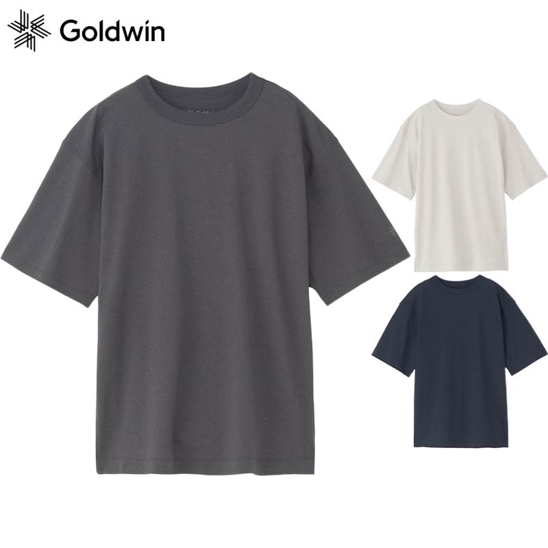ゴールドウィン メンズ レディース リオプティマム ペーパーリラックスTシャツ アパレル トップス 半袖 カジュアル 吸湿 ホワイト 白 グレー ネイビー 灰色 送料無料 Goldwin GC44147