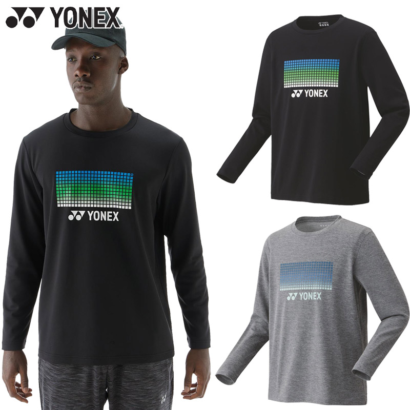 ヨネックス メンズ レディース ユニロングスリーブTシャツ バドミントン ウェア 競技 テニス トップス 長袖 吸汗速乾 制電 静電気防止 ブラック 黒 グレー 灰色 送料無料 YONEX 16817