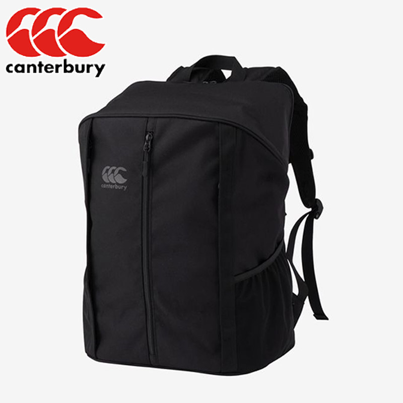 28L カンタベリー メンズ レディース フロントジップ デイパック バッグ 鞄 リュック スポーツ 仕事 大容量 シンプル リュックサック ブラック 黒 送料無料 canterbury AB025772
