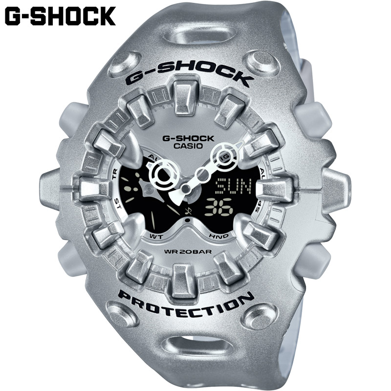 国内正規品 カシオ メンズ G-SHOCK Gショック 腕時計 ウォッチ アナデジ 長寿命バッテリー 衝撃に強い 20気圧防水 シルバー 送料無料 CASIO GA-V01A