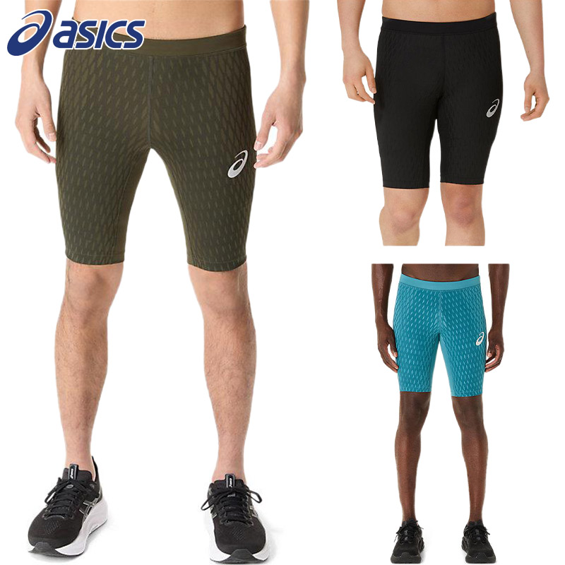 アシックス メンズ MOTION MUSCLE SUPPORT素早さ衣嚢タイツ お召しもの 駈けっくら ボトムス 直線コース 運動すること 運動競技 黒いこと 黒 青色 赤銅色 青 赤銅色 貨物輸送無料 asics 2011D178 ランニング・マラソン-スポーツ・アウトドア-メンズウェア
