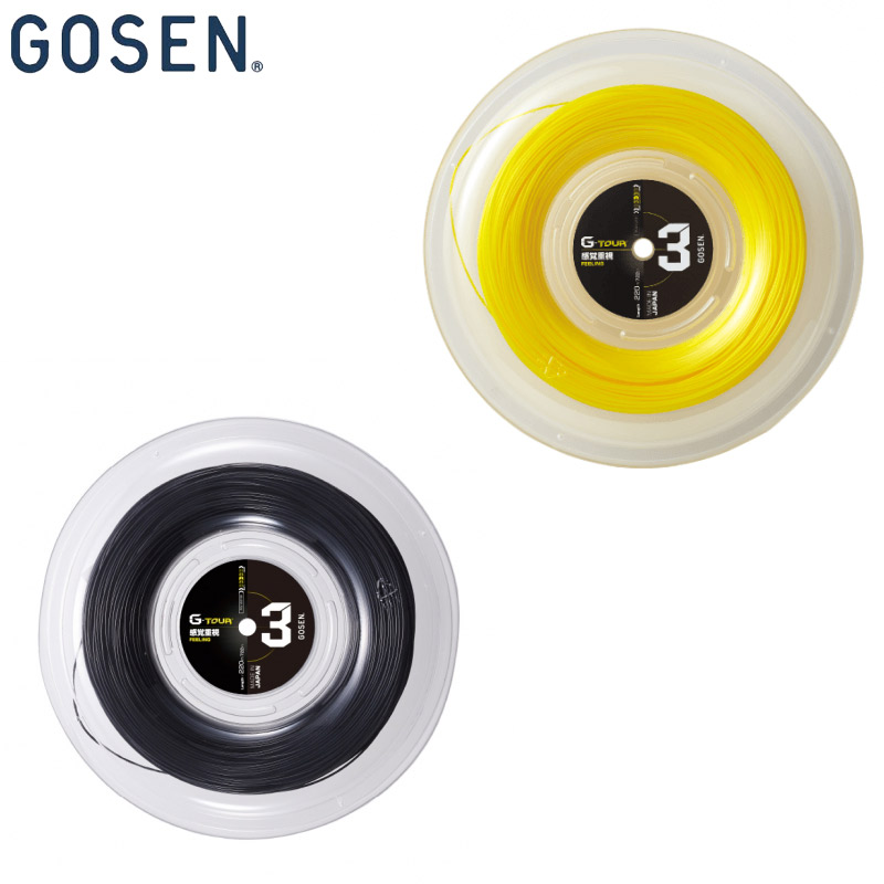 220ｍロール ゴーセン メンズ レディース G-TOUR3 17GA テニス 競技 アクセサリー コントロール性 機能性 テニスガット 硬式テニス 試合 大会 ブラック 黒 イエロー 黄色 送料無料 GOSEN TSGT312