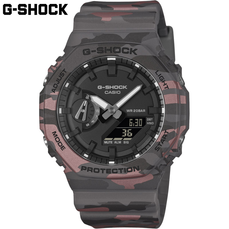 国内正規品 カシオ メンズ G-SHOCK Gショック 腕時計 ウォッチ カモフラージュ 迷彩 ミリタリー 衝撃に強い 20気圧防水 送料無料 CASIO GA-2100CM｜子供靴専門店シューアイキッズ