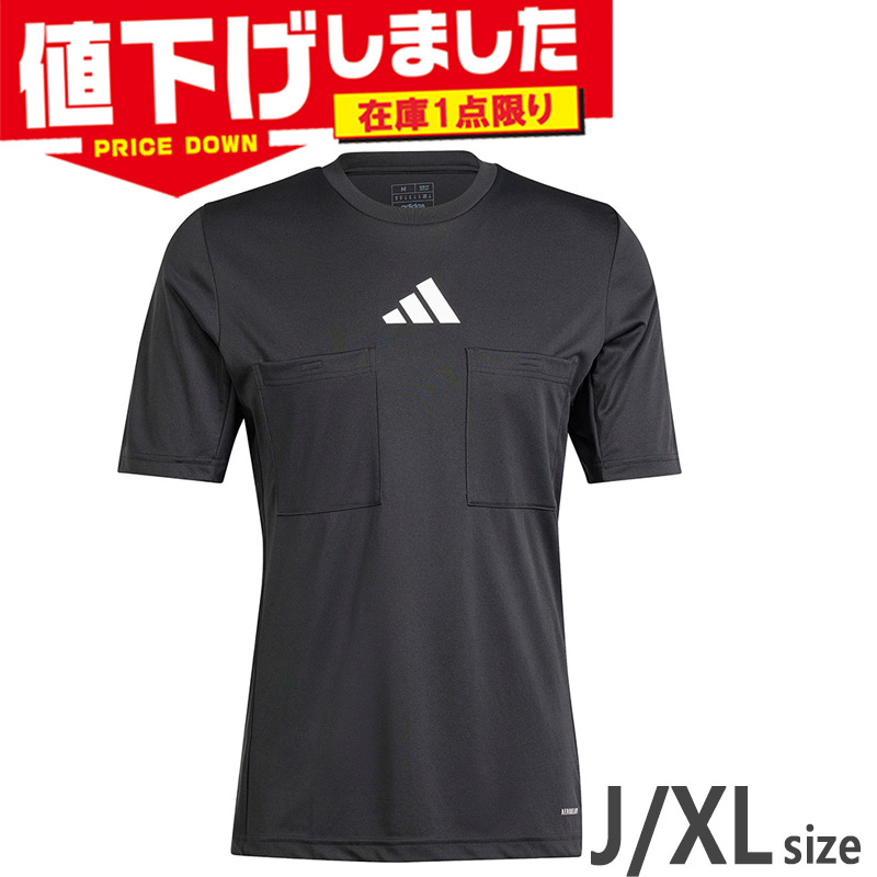 在庫1点限り J/XLサイズ アディダス メンズ レフェリー 24 半袖ジャージ サッカー アパレル 競技 トップス 半袖 審判 運動 スポーツ ブラック 黒 送料無料 adidas IFC13