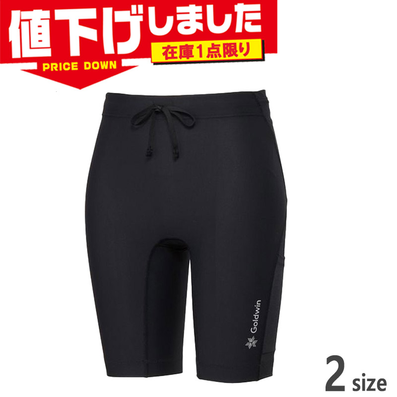 在庫1点限り 2サイズ ゴールドウィン レディース インパクトエアーカーゴハーフタイツ(C3fit/レディース) アパレル ランニング ポケット メッシュ ブラック 黒 送料無料 Goldwin GCW15152