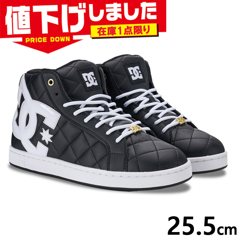 在庫1点限り 25.5cm ディーシーシューズ メンズ レディース ALLIANCE HI SE SN スニーカー 靴 シューズ キルティング生地 ビッグロゴ ハイカット ブラック 黒 送料無料 DC SHOES DM261302