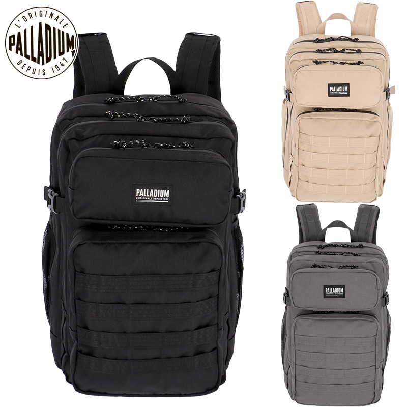 30L パラディウム メンズ レディース BASECAMP BACKPACK バッグ 鞄 ベースキャンプバックパック リュック 撥水素材 止水ファスナー PC専用ポケット ブラック 黒 グレー ベージュ 灰色 送料無料 PALLADIUM BG684|子供靴専門店シューアイキッズ