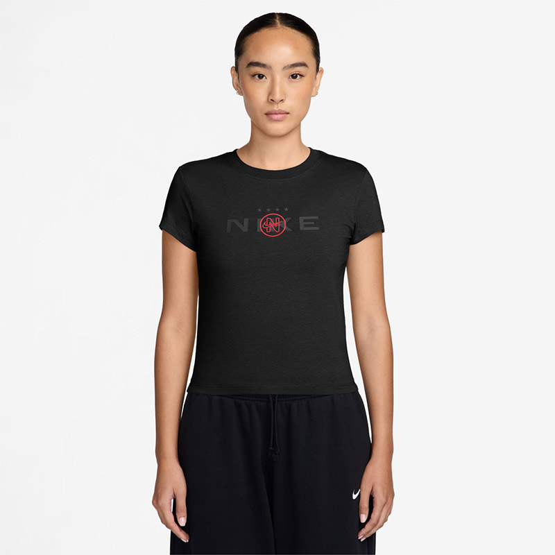 ナイキ レディース NSW CHLKNT MODCRP ストリート S/S Tシャツ アパレル スポーツウェア チル ニット モッドクロップド Tシャツ 半袖 ショート丈 ブラック 黒 送料無料 NIKE IM3097