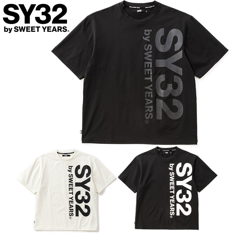 SY32 メンズ VERTICAL LOGO TEE アパレル カジュアル トップス 半袖 吸水速乾 UVカット ホワイト 白 ブラック 黒 送料無料 SYthirty-two 32-26SN1-40