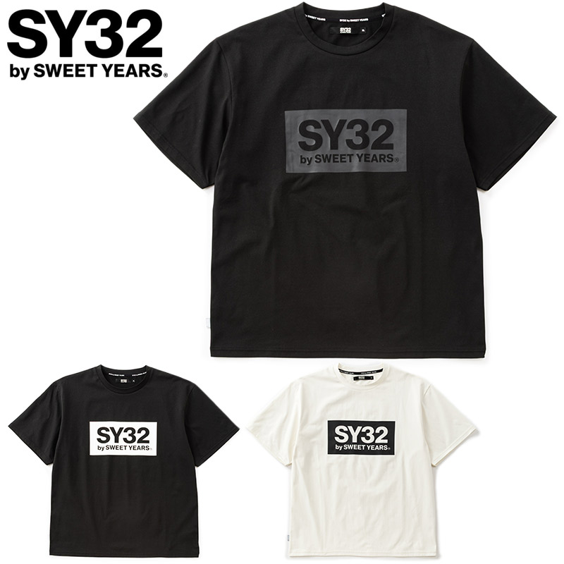 SY32 メンズ BOX LOGO TEE アパレル カジュアル トップス 半袖 吸水速乾 UVカット ホワイト 白 ブラック 黒 送料無料 SYthirty-two 32-26SN1-39