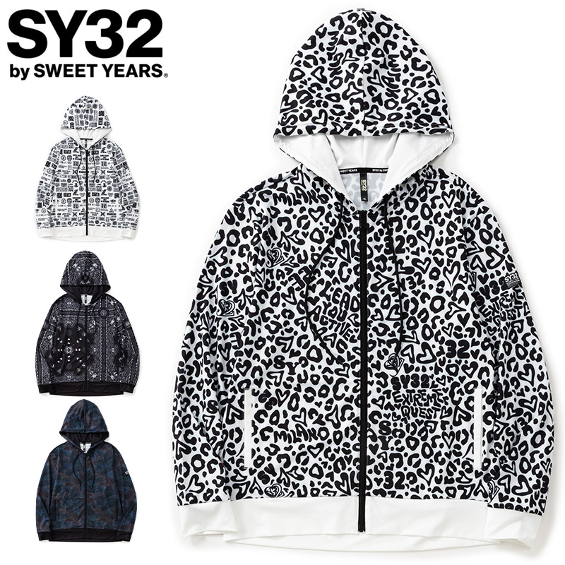 SY32 メンズ RASH GUARD GRAPHIC ZIP HOODIE アパレル トップス ラッシュガード 長袖 ビーチ プール ホワイト 白 ブラック 黒 送料無料 SYthirty-two 32-26SN1-44