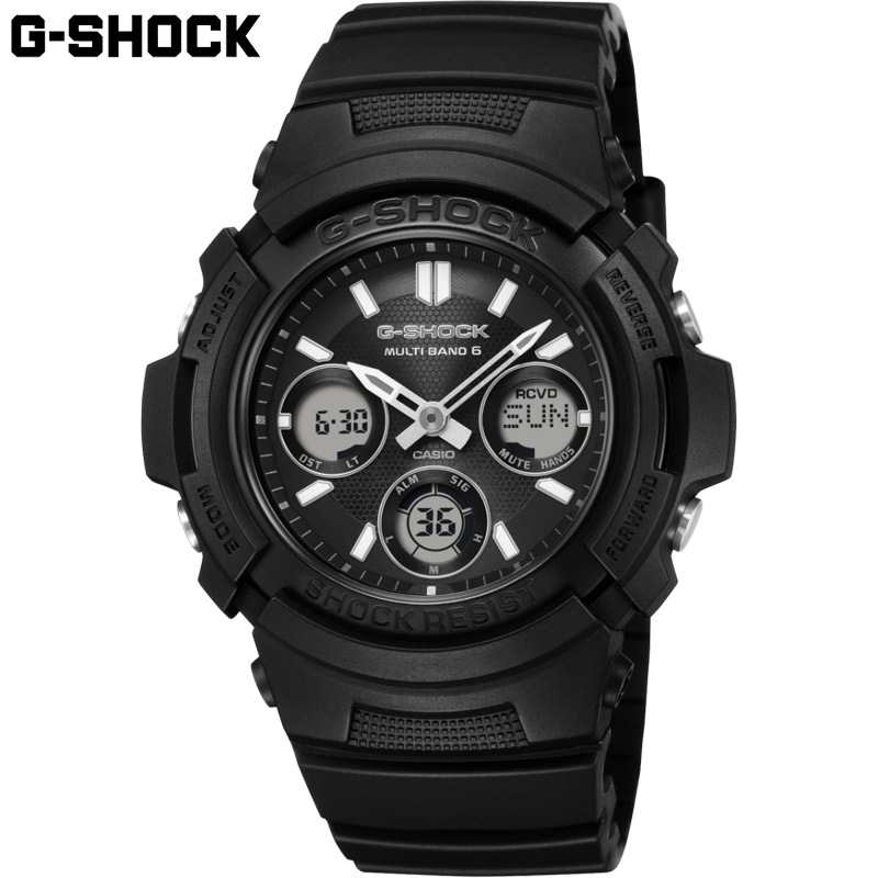 国内正規品 カシオ メンズ G-SHOCK Gショック 時計 ウォッチ アナデジ ソーラー充電 耐衝撃 20気圧防水 シンプル オールブラック 送料無料 CASIO AWG-M100FP｜子供靴専門店シューアイキッズ