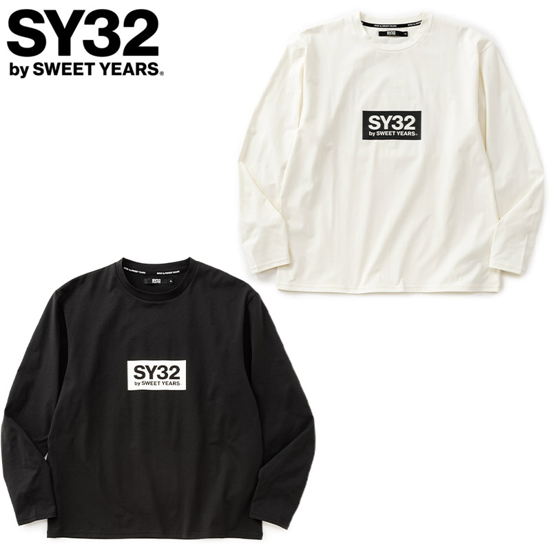 SY32 メンズ MINI BOX LOGO L/S TEE アパレル カジュアル トップス 長袖 UVカット 吸水速乾 運動 スポーツ ホワイト 白 ブラック 黒 送料無料 SYthirty-two 32-26SN1-16｜子供靴専門店シューアイキッズ