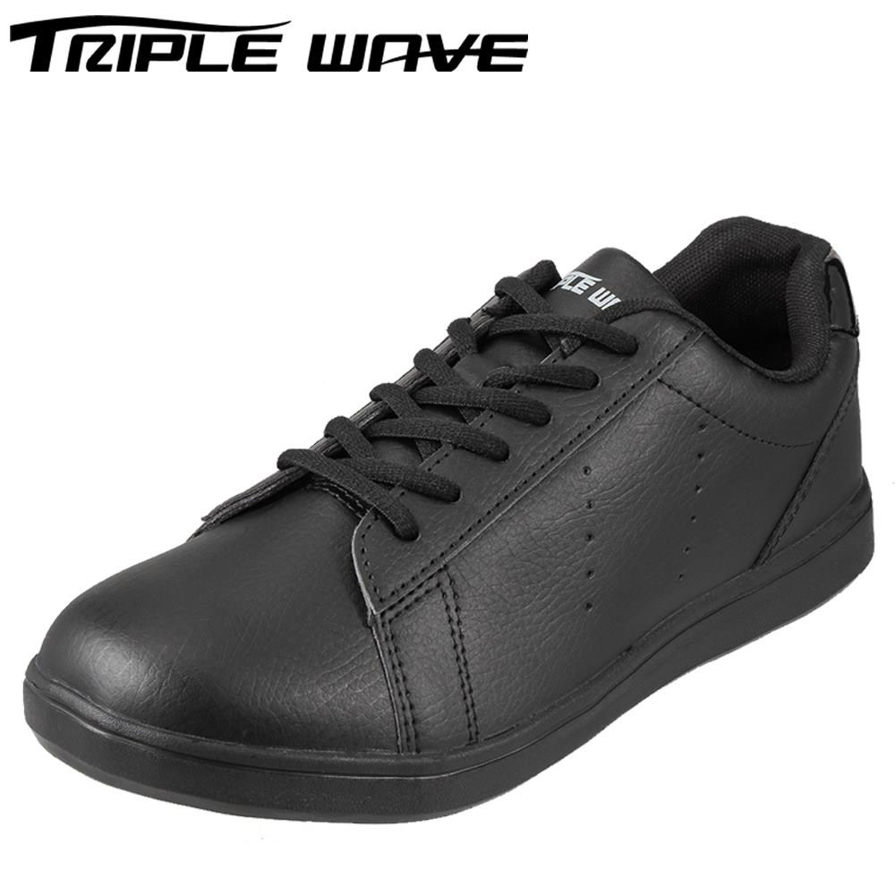 楽天市場 トリプルウェーブ Triple Wave スニーカー Tw2305 メンズ靴 靴 シューズ ローカットスニーカー 黒 軽量 レースアップ シンプル カジュアル 大きいサイズ対応 28 0cm ブラック 靴 チヨダ楽天市場店