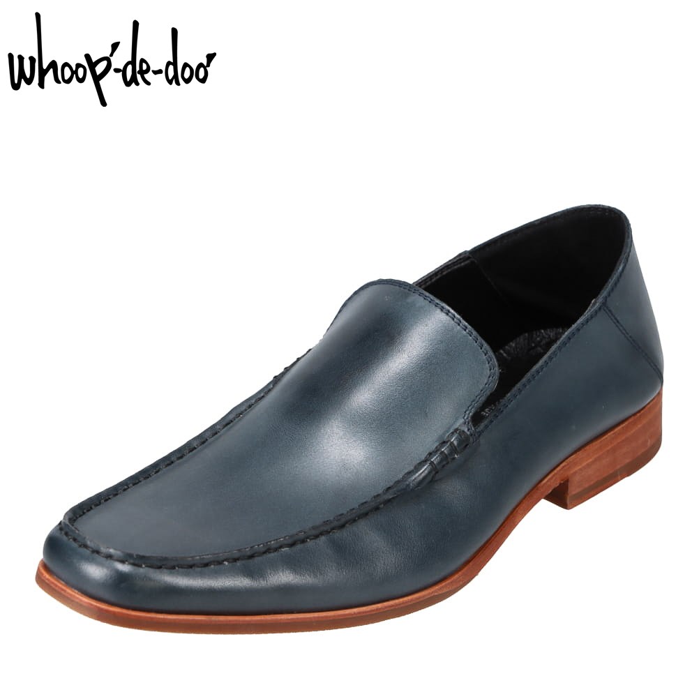 【全品P5倍！17日09:59まで】フープディドゥ whoop'-de-doo' 304764S メンズ靴 靴 シューズ 2E相当 カジュアルシューズ 本革 レザー バブーシュ かかと 踏める ビジカジ オフィカジ ネイビー