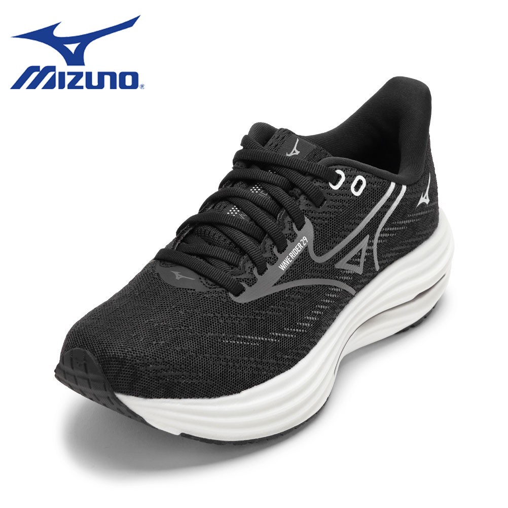 【全品P5倍！6日～9日まで】ミズノ MIZUNO J1GC250502 L レディース靴 靴 シューズ 2E相当 スニーカー ランニング ウォーキング シューズ 軽量 WAVE RIDER 29 クッション性 衝撃吸収 高反発 ローカットスニーカー 人気 ブランド ブラック×グレー