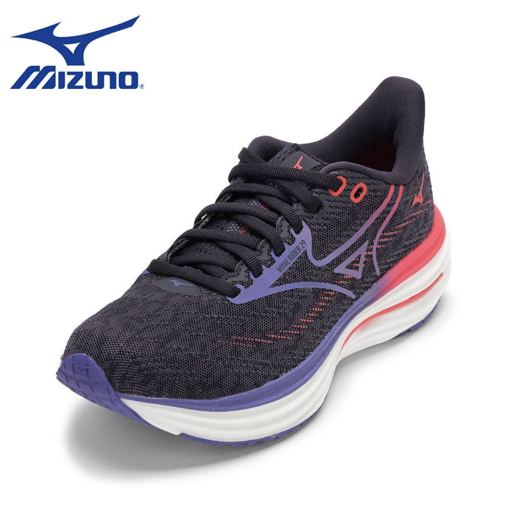 【全品P15倍！25日00:00～26H】ミズノ MIZUNO J1GD250321 L レディース靴 靴 シューズ 2E相当 スニーカー ランニング ウォーキング シューズ 軽量 WAVE RIDER 29 クッション性 衝撃吸収 高反発 ローカットスニーカー 人気 ブランド ネイビー&times;ピンク｜靴・チヨダ店