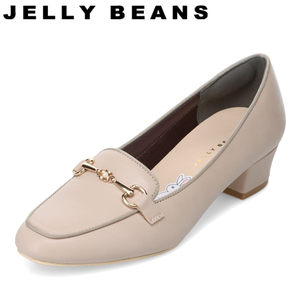 【全品P5倍！6日～9日まで】ジェリービーンズ JELLY BEANS JB-91003 レディース靴 靴 シューズ 2E パンプス はっ水 撥水 通勤 オフィス ビジネス セレモニー クッション性 抗菌 防臭 ふわふわ ウレタン 金具 ビット シンプル ピンクベージュ