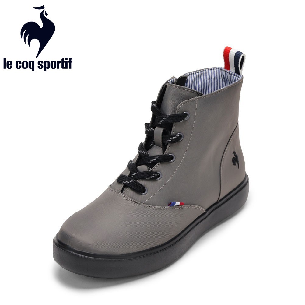 ルコックスポルティフ le coq sportif LU5SRS04LZ レディース靴 靴 シューズ 3E スニーカー レイン シューズ ブーツ 防水 軽量 ショート ミッドカット 雨 晴雨兼用 LCS テルナ III MID R ファスナー ジッパー チャック 屈曲性 厚底 グレー×ブラック