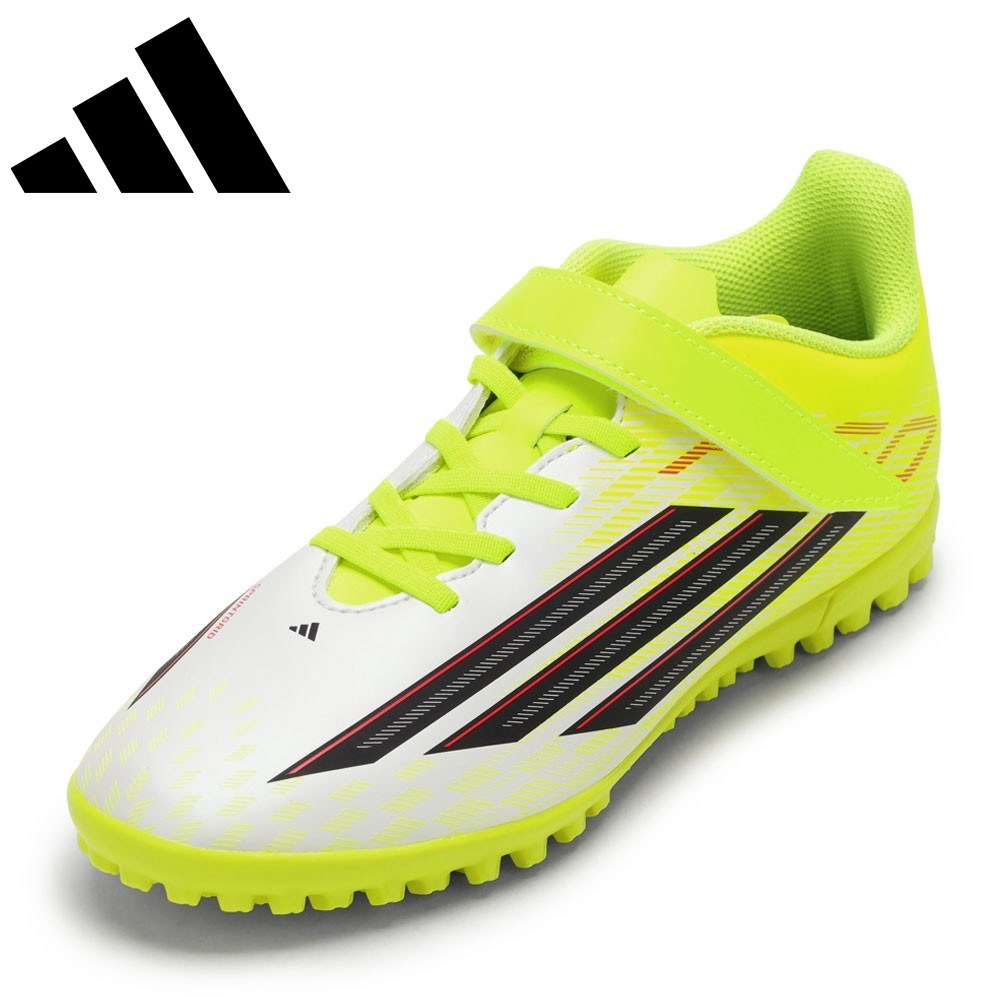 アディダス adidas JS1484 キッズ靴 靴 シューズ 2E キッズ スニーカー サッカー トレーニング シューズ 運動靴 体育 部活 軽量 子供靴 クッション性 人工芝 F50 CLUB H/L TF J 伸縮性 グリップ力 面ファスナー 人気 ブランド イエロー×ブラック